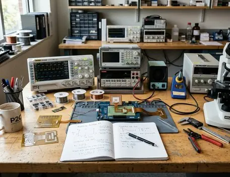 Flexible printed electronic circuit connected to sensor components